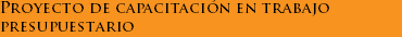 Proyecto de capacitación en trabajo presupuestario